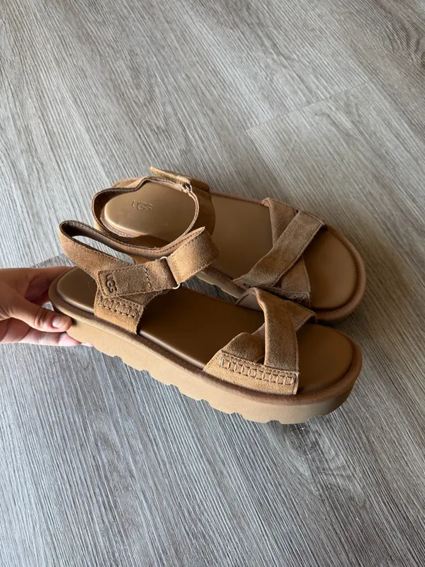 UGG Sungaze Suede Strappy Sandal in Chestnut - Image 10
