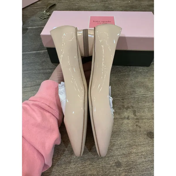Kate Spade New York Women Fallyn Tusk Nude Patent Leather‎ Shoes Flats Size 7.5 - Image 7