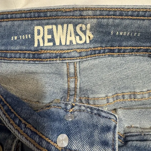 Rewash Jeans Womens 4 Blue Medium Wash Low Rise Flare Stretch bell bottoms y2k - Image 9