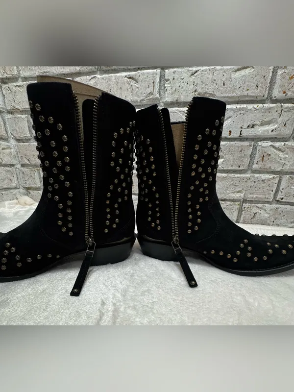 Ariat Siren X Toe Western Boot Black Suede Size 7 - Image 10