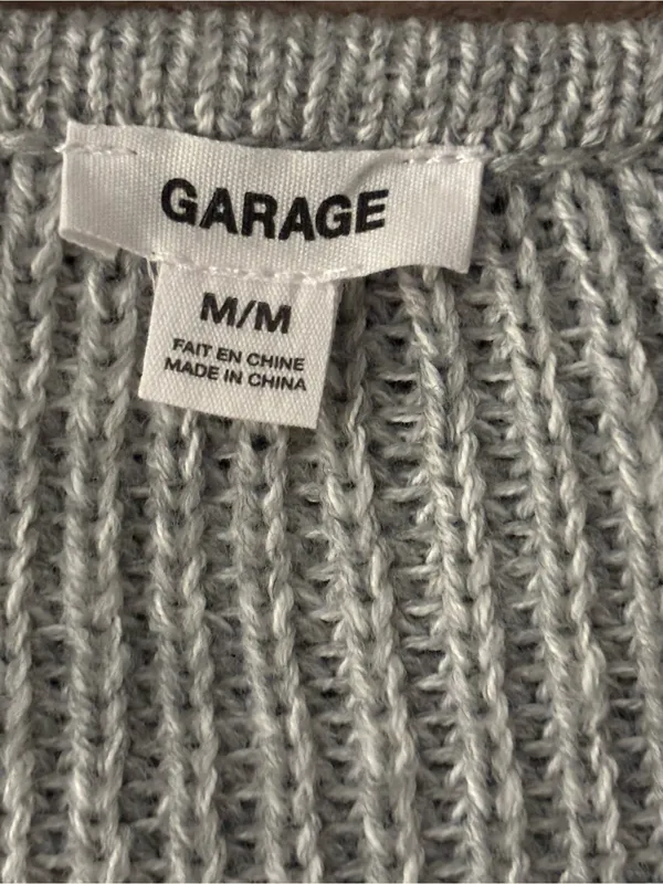 Garage Ribbed Sweetheart-Neck Sweater Women’s Size M - Image 5