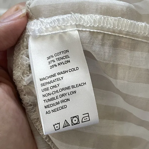 Trovata Striped Shirt sleeveless button up womens Cream (xsmall) contemporary - Image 6