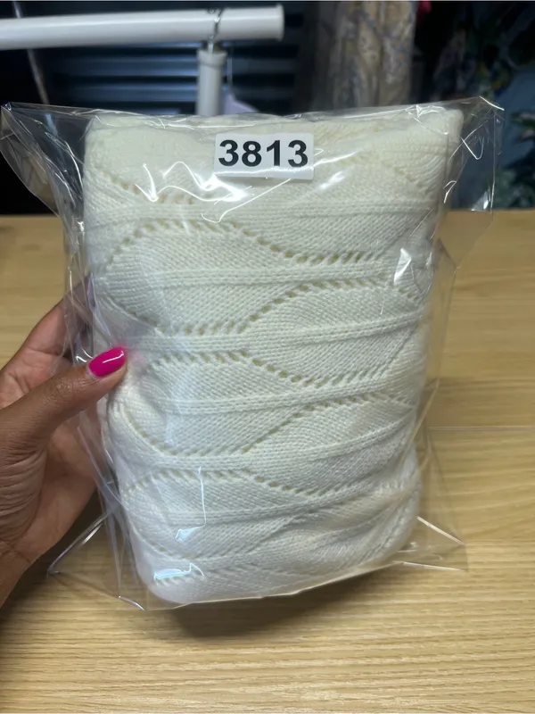 Knit Mix Ivory Pointelle Open Knit Maxi Dress Size M - Image 13