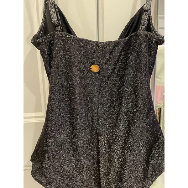 NWOT Dixxon Supreme Metallic One Piece Swimsuit XS Silver Sparkle High Cut - Image 11