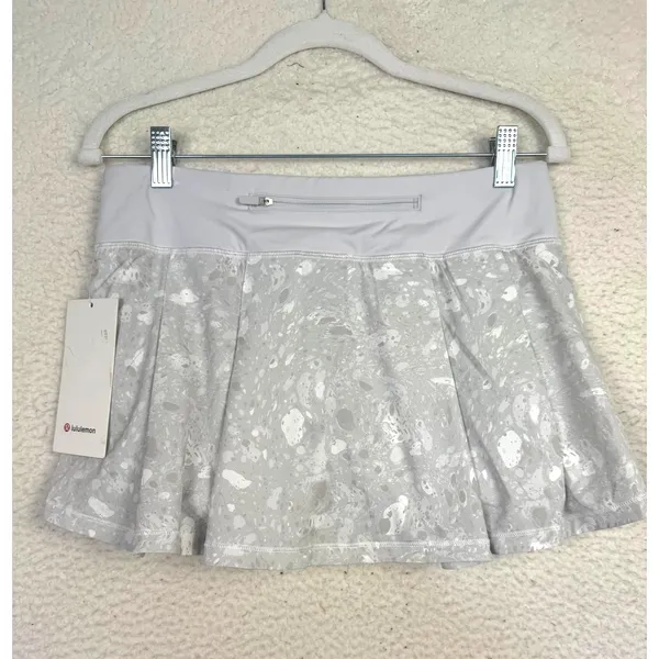 NWT! Lululemon Pace Rival MR Skirt Terrazzo Marble Silver Ice Size 6 Athleisure - Image 2