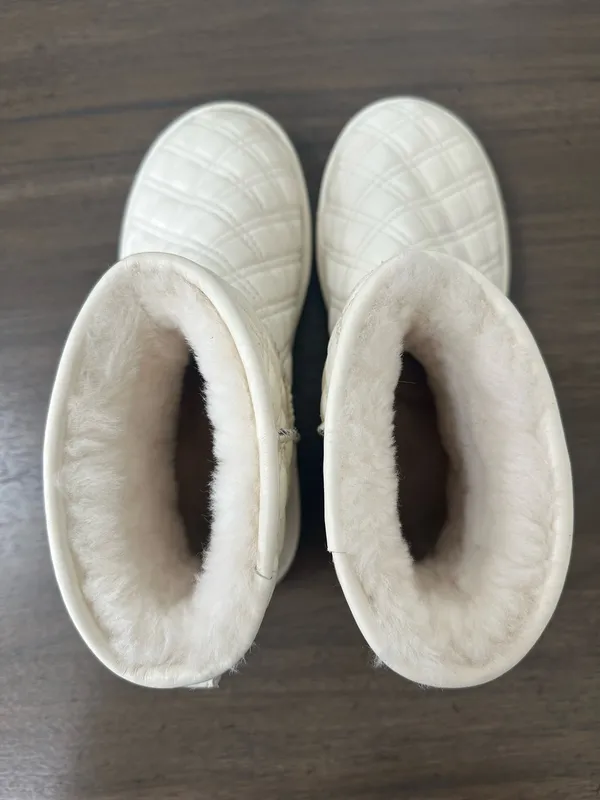 UGG Cream Quilted Plush-Lined Shearling Short Booties - Image 5