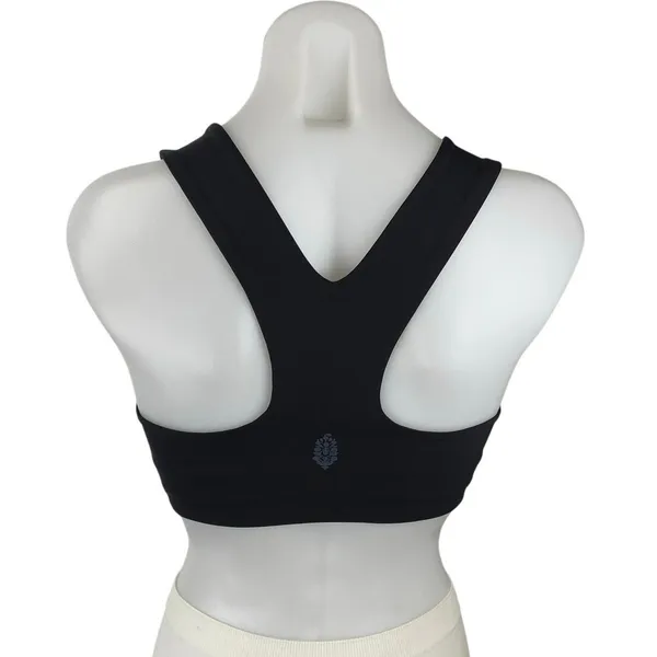 Free People Women's Black Sleeveless Racerback Sports Bra Crop Tank Top Size XS - Image 3
