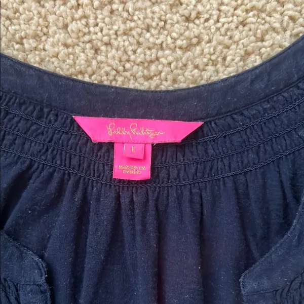 Lilly Pulitzer Blue Sleeveless Buttoned Tank Top - Image 2