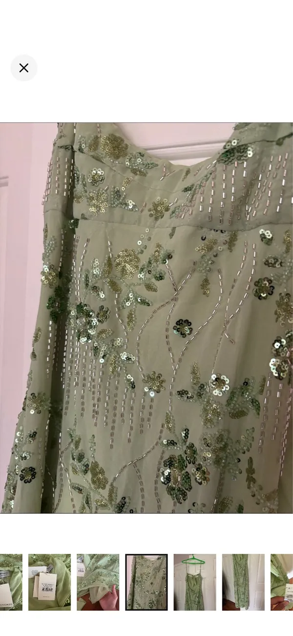 Peppermayo Celandine Beaded Green Maxi Formal Dress Women's Size 6 - Image 9
