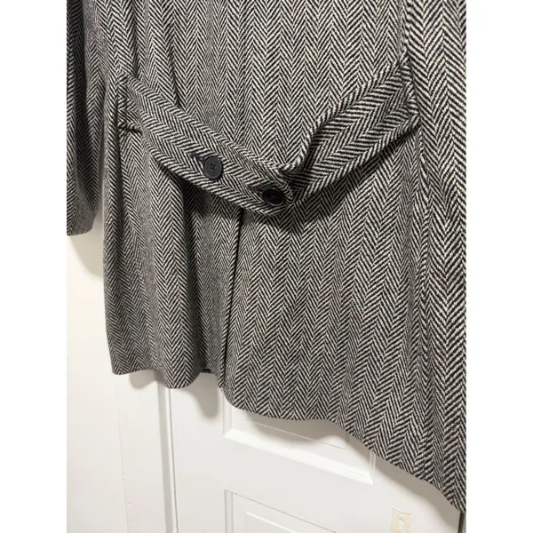 Isaac Mizrahi Live Womens XL Herringbone Wool Coat preppy academia professional - Image 8