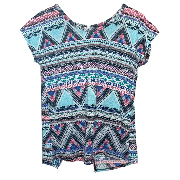 Bobbie Brooks Women's Boho Aztec Tribal Print Top Southwestern Festival Blouse - Image 2