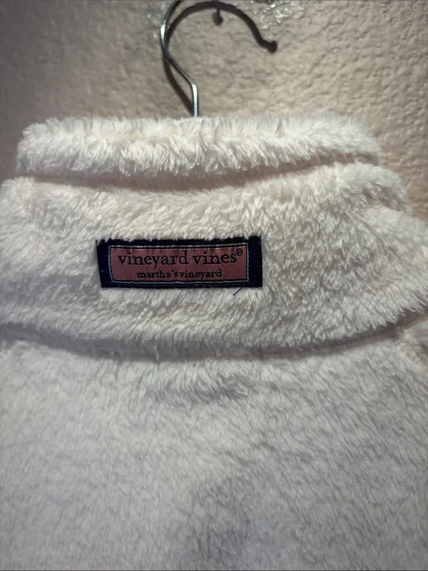 Vineyard Vines Martha’s Vineyard Women’sSoft Fleece Cream Jacket Zip Up Size XS - Image 7