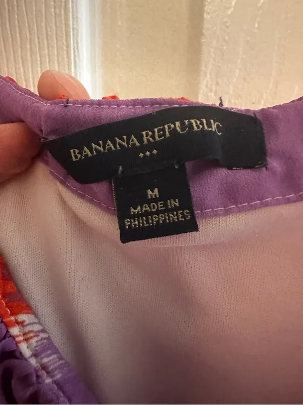 Banana Republic Red & Purple Tie-Dye Sleeveless Tank - Image 2