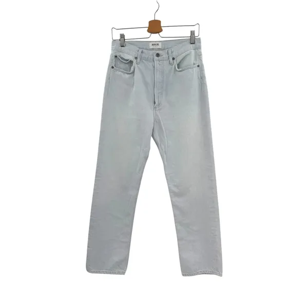 AGOLDE 90's Pinch Waist High Rise Straight Jeans Haze Light Wash Size 28 - Image 3