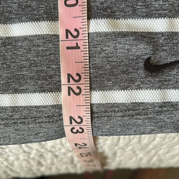 Nike dryfit grey white striped polo sporty golf tennis athletic tank top S - Image 9
