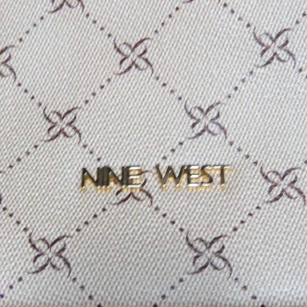 Y2K Vintage Nine West Monogram Cream Brown Shoulder Bag Baguette Bag - Image 6