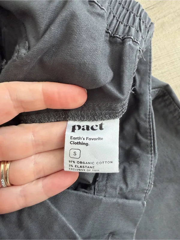 Pact Organic Cotton Side Ankle Zip Casual Utility Joggers Dark Grey Small - Image 6