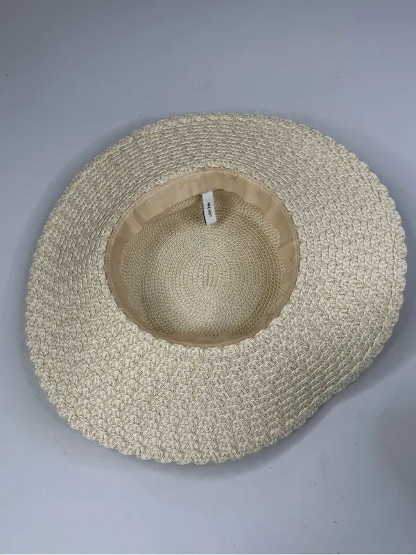 NINE WEST Women's Floppy Scalloped Woven Sunhat Beach Vacation Coastal-OS - Image 5