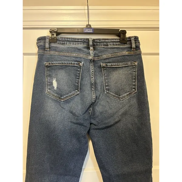 Kancan Women’s Size 13 / 30 Dark Wash Distressed Estilo Jeans High Rise Tapered - Image 7
