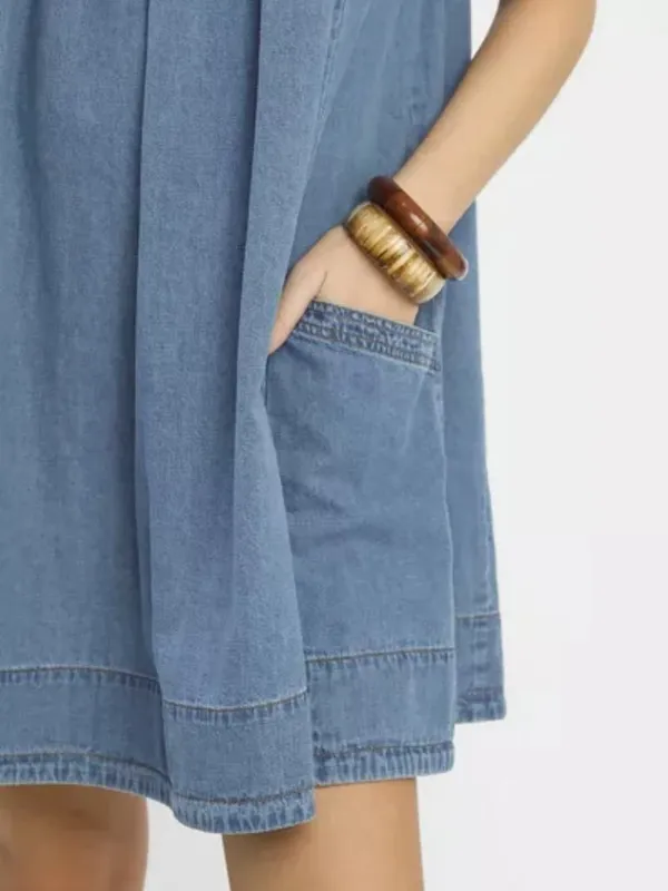 Umgee Stone‎ Washed Denim Mini Dress - Image 5