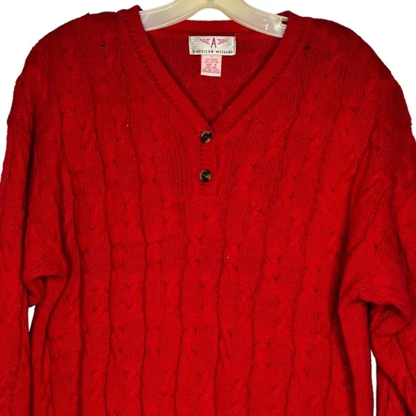 Vintage American Weekend‎ Red Sweater - Image 3