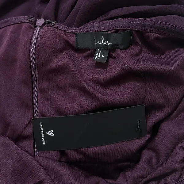 Lulus Luxe Favorite Dark Purple Strapless Ruched Maxi Dress size Large NWT - Image 6