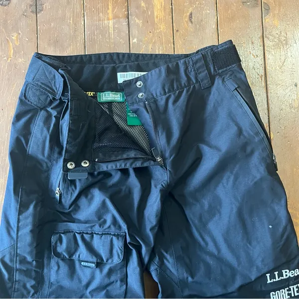 LL Bean Womens Black Gore-Tex Nylon Shell Snow Ski Pants - Image 5