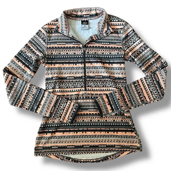 NIKE Pro Dri-Fit Hyperwarm Aztec Print 1/2 Zip Pullover Long Sleeve Top Sz. M - Image 11