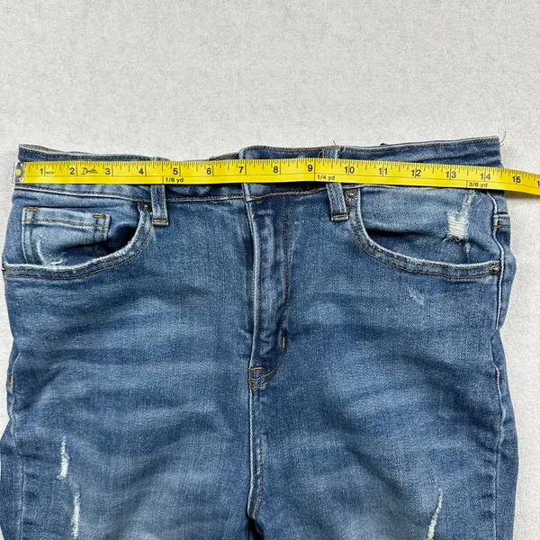 Risen Women’s High Rise Distressed Jeans Size 29 Raw Hem Skinny Ankle - Image 6