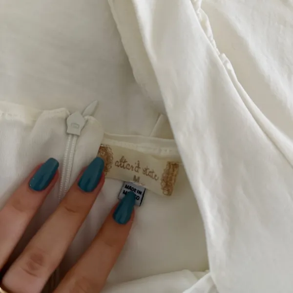 Altar'd State White Square Neck Puff Sleeve Mini Dress - Image 2