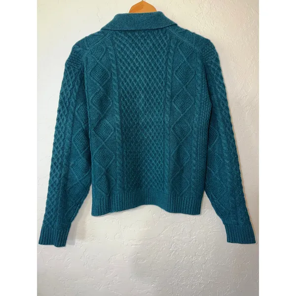 Peacock Cardigan CAbi 4657 Vibrant Dark Teal Timeless Classic Luxe Size‎ Small - Image 2