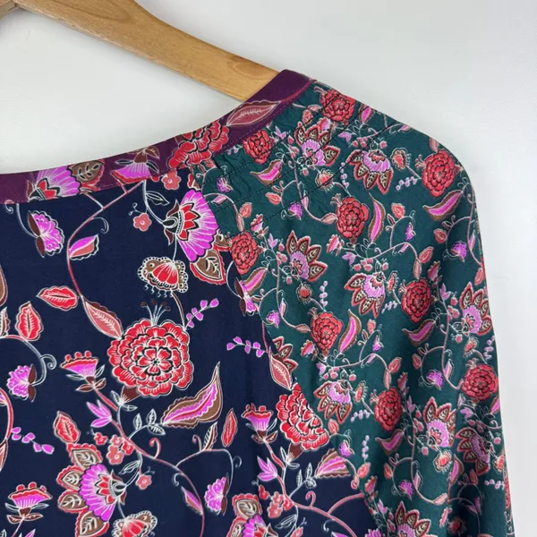 Cabi Festive Maxi Dress Small‎ Retro Floral Boho Multicolor Fall Festival Chic - Image 4
