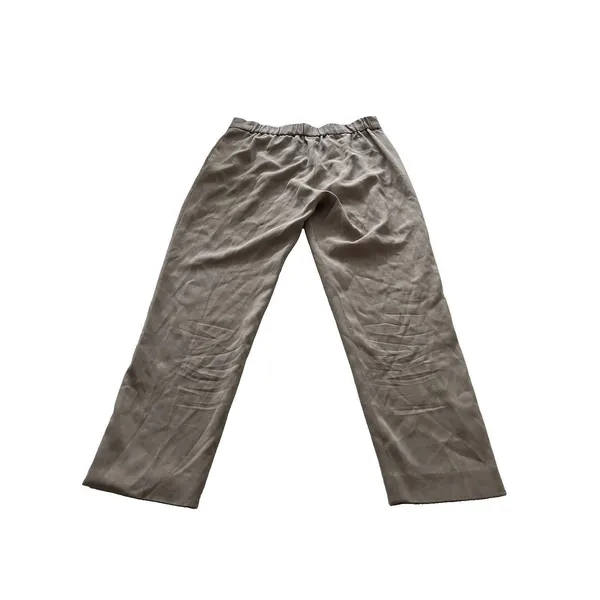 Aritzia Babaton Cohen Pants Pleated Cropped Trousers 6 Beige - Image 3