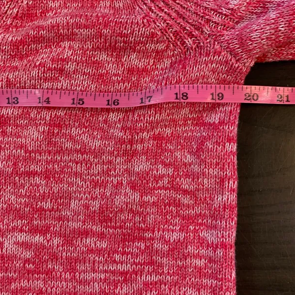 GAP Pink Marled Y2K Style V-Neck Sweater S Clean Girl Cozycore 100% Cotton Knit - Image 10