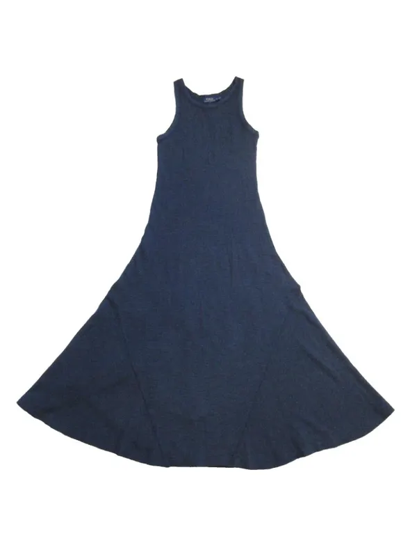 NWT Polo Ralph Lauren Waffle Knit Maxi in Medieval Blue Thermal Tank Dress XL - Image 2
