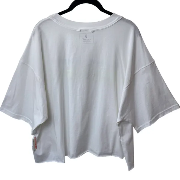 NEW Free People Movement‎ Inspire Logo Court Tee Athletic Tennis Comfort White L - Image 5