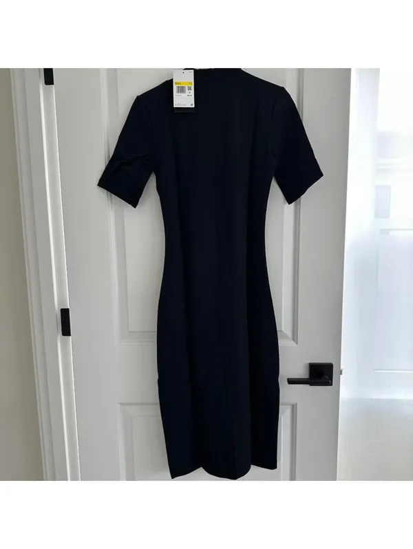 Nike Sportswear Essential Tight Crewneck Midi Dress NWT Black Small - Image 9