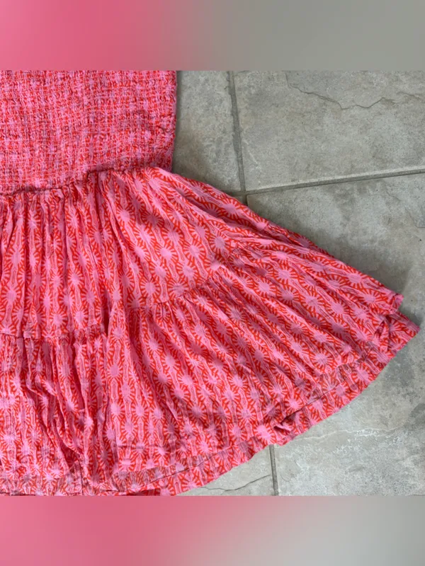 Free People Sweet Annie Mini Dress in Pink Combo Size Medium - Image 9
