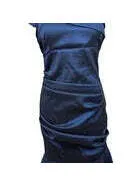 Cache Navy Blue One Shoulder Mermaid Formal Gown Sz 10 Satin Evening Prom Dress - Image 4