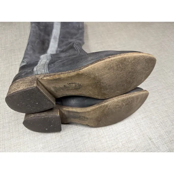 Steve‎ madden Sella Pull On Gun Metal Charcoal Boots Knee Leather 10 - Image 2