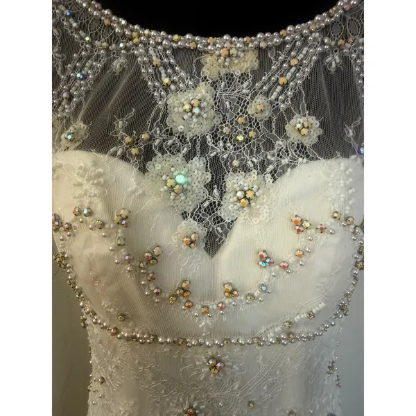 Sherri Hill Style 50069 Ivory Lace Mermaid Gown Size 2 - Image 9