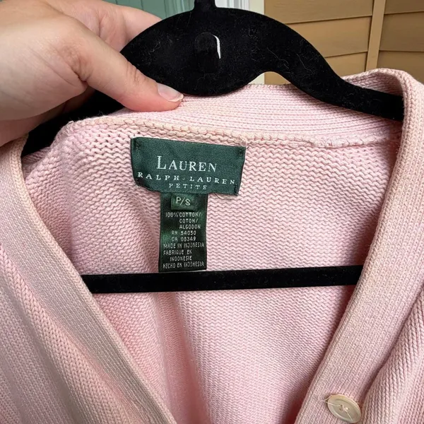 Ralph Lauren 100% cotton pink button-down cardigan in a size S - Image 2