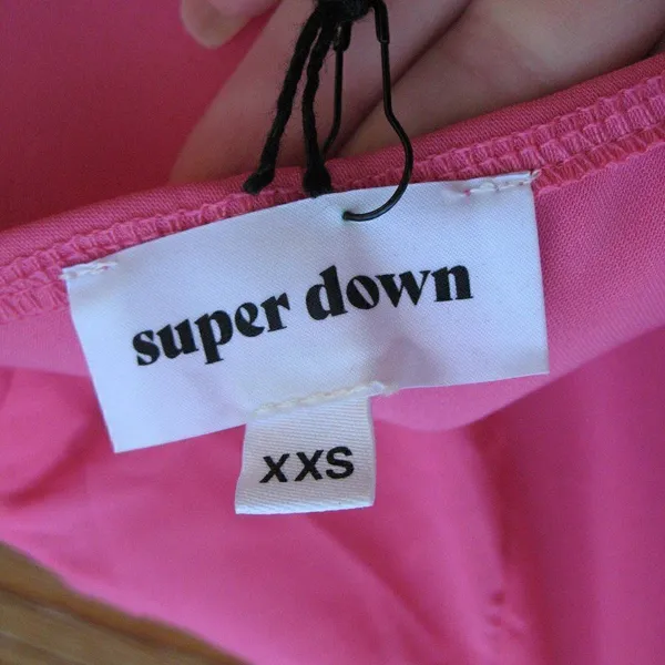 NWT Revolve Superdown Barbie Pink Crystal Ruched Cami Dress - Image 10