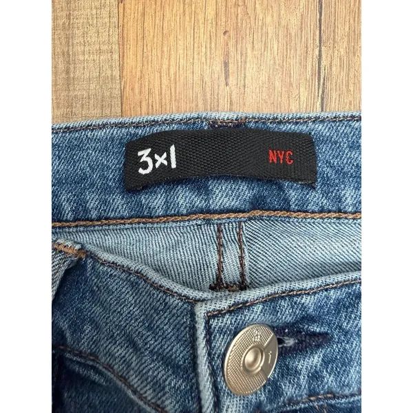 3x1 NYC Camden Jeans Women's 29 High Rise Straight Raw Hem Cropped Denim - Image 5