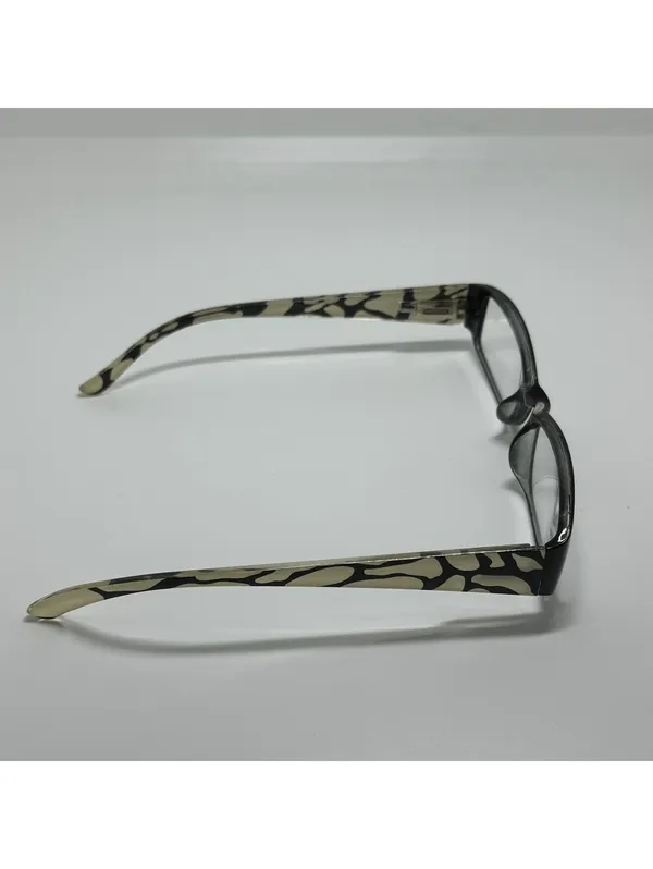 Foster Grant Black and Beige Patterned Prescription Glasses Frames with Case - Image 7