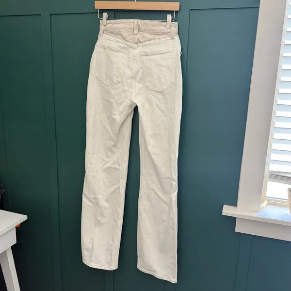 ABERCROMBIE & FITCH 90s Relaxed High Rise Curve Love Off White/Beige - Image 4