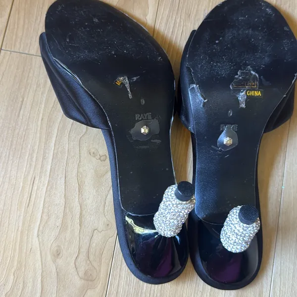 RAYE Black Shoes with Embellished Heels - Image 7