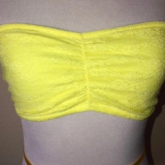5/$30 🎈 Pink Victorias Secret medium yellow lace bandeau‎ - Image 2