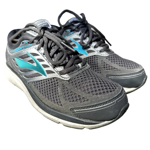 Brooks Addiction 13 Running Sneakers Shoes Lace Up Athletic Gray Blue 8 Wide - Image 2