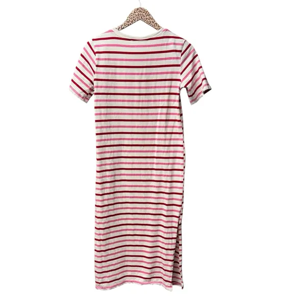 Tuckernuck Pomander Place Gio Stripe Short Sleeve Long Maxi Dress Red Pink Small S - Image 6
